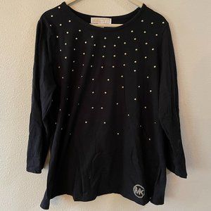Michael Kors | Black Long Sleeve w/ Gold Studs